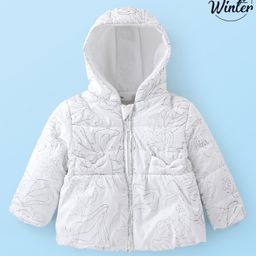 Babyoye Full Sleeves Floral Printed Hooded Jacket - White-image-54