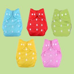The Cheeky Kidzz Fashionable Trendy Pack of 5 Baby Reusable Cloth Diapers All in One Adjustable Pocket Style Nappies Washable Durable With Combo(MULTI-COLOR)-5