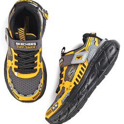 Skechers Tuff Truck Velcro Closure Casual Shoes - Charcoal Grey & Yellow-image-14