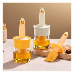 2-in-1 Glass Olive Oil Dispenser with Silicone Basting Brush -Perfect for Cooking, BBQ, Grilling, Baking, and Air Frying -High Temperature Resistant Oil Bottle Kitchen Tool - PACK OF 1 - COLOR MAY VARY-14