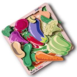 Fiddly's Wooden Vegetable Puzzle for Kids-Inspired Educational Toy for 3+ Years-1