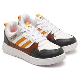 Asian Colour Blocked Sneakers - White Grey Tan-image-32