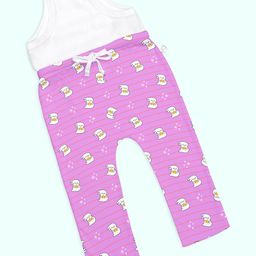 SuperBottoms Cotton Knit Baby Bunnies Printed Padded Diaper Pajamas - Purple-image-80