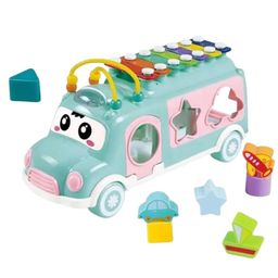 FUNVERSE Baby School Bus Xylophone Toy for Toddlers 1-3, Baby Musical Bus Toys for 1 Year Old Girl, Shape Sorting Toys Knocking Xylophone Educational Musical Instruments Toy (Blue)-picture-39