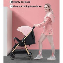 Babyhug  Stroller with Reversible Handle Adjustable Backrest & Canopy - Blue image 2