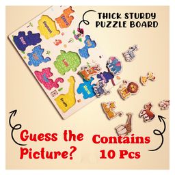 BitFeex Wooden Board Peg Puzzle Toy - Multicolour image 3