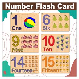 wissen Wooden (MDF) Numbers 1-20 Learning Flash Card with Lacing Thread - Multicolour image 3