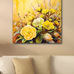 RANDOM Yellow & Brown Floral And Botanical Canvas Wall Art-image-20