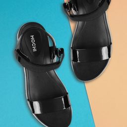 Mochi Women Black Solid Heels-13