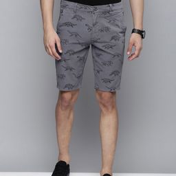 The Indian Garage Co Men Grey Animal Printed Slim Fit Regular Shorts-picture-10