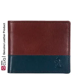 Kara Brown & Navy Casual Leather Bi-Fold Wallet for Men-picture-16