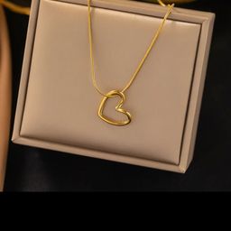 V FASHION JEWELLERY Gold-Plated Heart Shaped Pendants with Chains-image-29