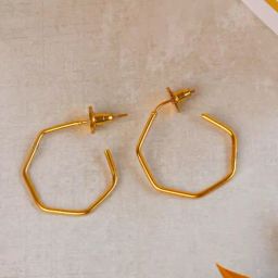 Johori Golden Hoop Earrings-image-93