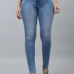 Cantabil Blue Cotton Skinny Fit Mid Rise Jeans-picture-19