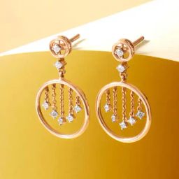Mia by Tanishq 18k (750) Rose Gold Diamond Earrings for Women-picture-14
