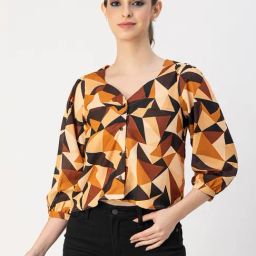 Moomaya Brown Printed Top-image-28