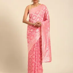 Mohey Pink Woven Saree with Blouse Piece-image-59