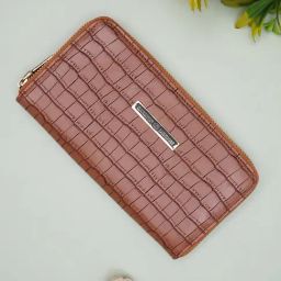 Carlton London Tan Textured Small Zip around Wallet for Women-image-83