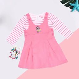 Pantaloons Baby Infant Girls Sachet Pink Printed Dungaree Set-image-73