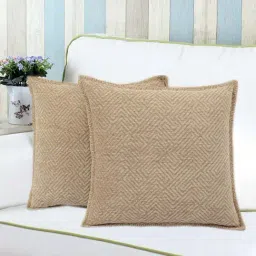 Saral Home Beige Chenille Cushion Covers - Set of 2-image-32