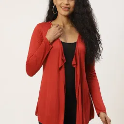 Trend Arrest Red Full Sleeves Shrug-image-97