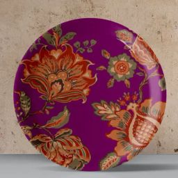 Nestroots Ethnic Floral Multicolor Porcelain Wall Plate-22