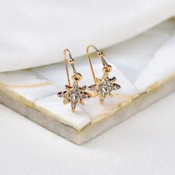 Accessorize London Star Golden Drop Earrings-picture-19