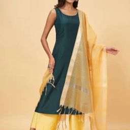 Rangmanch by Pantaloons Yellow Woven Pattern Dupatta-picture-26