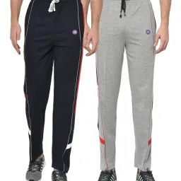 Vimal Jonney Navy & Grey Regular Fit Trackpants - Pack of 2-image-90