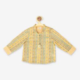 Fabindia Kids Yellow Printed Short Kurta-image-65