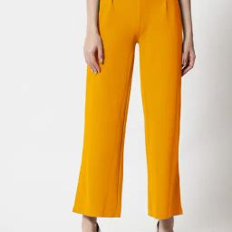 Kotty Yellow Straight Fit Pleated Pants-picture-25