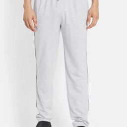 Octave Grey Melange Regular Fit Trackpants-image-3