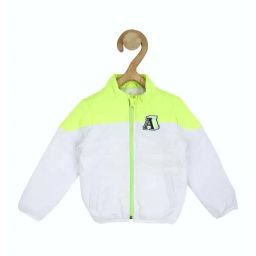 Allen Solly Junior White & Green Color Block Full Sleeves Jacket-image-42