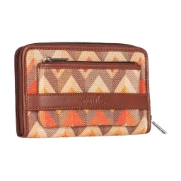 ZOUK Tidal Wave Multicolor Printed Zip Around Wallet for Women image 4