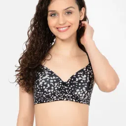 Clovia Black Printed Padded T-Shirt Bra-image-27