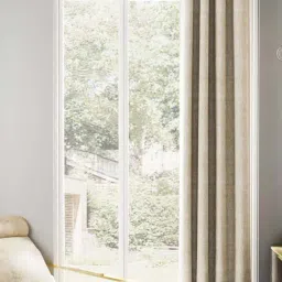 Bianca TREMEZZO Beige Faux Silk 9 Ft. Long Door Curtain-47