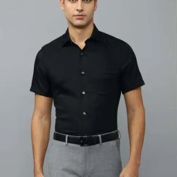 Louis Philippe Black Cotton Regular Fit Shirt-picture-19