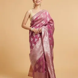 Mohey Purple Woven Saree with Blouse Piece-image-53