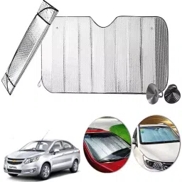 Auto Pearl F212 Dashboard Sun Shade Cover with Suction Cup for Chevrolet Sail (Silver)-image-92