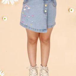 Cutecumber Kids Blue Embellished Shorts-image-13