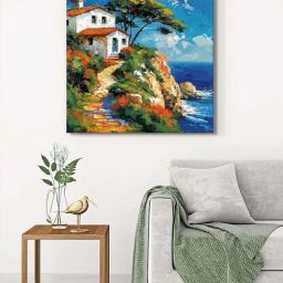 999Store Multicolor Canvas Coastal Serenity Wrapped Painting-82