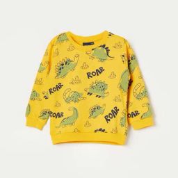 Juniors by Lifestyle Boys Mustard Cotton Printed Full Sleeves Sweatshirt-image-58