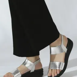 Inc.5 Women's Silver Back Strap Wedges-image-14