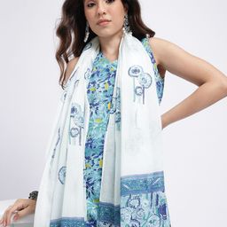HERE&NOW Abstract Printed Kurta with Trousers & Dupatta-image-36