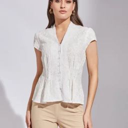 Latin Quarters White Cotton Regular Fit Top-image-54