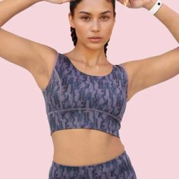 Enamor Grey Printed Sports Bra-image-80