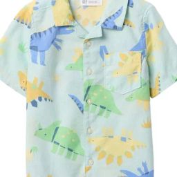 GAP Boys Blue Cotton Graphic Shirt-image-101