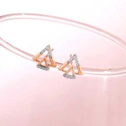 Mia by Tanishq 18k (750) Rose Gold Diamond Earrings for Women-picture-12