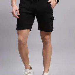 Monte Carlo Black Regular Fit Cargo Shorts-picture-1
