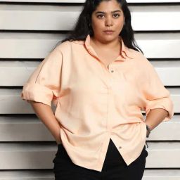 High Star Orange Cotton Regular Fit Shirt-image-16